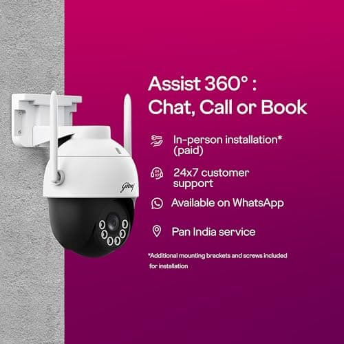 Godrej Security Solutions EVE Pro Wi-Fi Mini-PT CCTV Camera | New Launch | 3MP Indoor Security Camera | 360 View with Cruise Support | Human & Motion Tracking | Up to 256GB SD Card Support 5