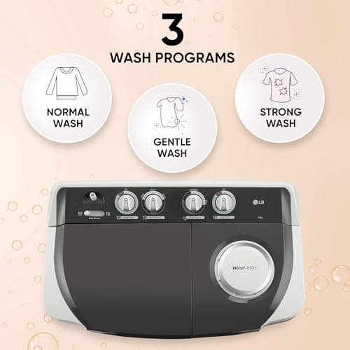 LG 7 Kg 5 Star Wind Jet Dry Semi-Automatic Top Loading Washing Machine (P7020NGAZ, Dark Gray, Rat Away Feature) 3