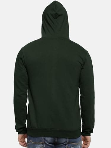 LAZYCHUNKS New Casual Men's Full Sleeve Premium Hood Sweatshirt Stylish Jacket Olive Green 2
