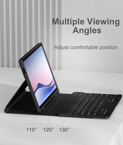 Ocricll Case with Keyboard for Samsung Galaxy Tab S6 Lite (Black) 3