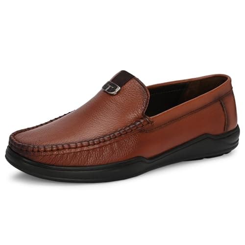 Blue Leather by Centrino Men’s Loafer Shoes | Genuine Leather Slip-On Footwear | Soft & Comfortable Casual Shoes | Lightweight | Stylish Walking Loafers 4092