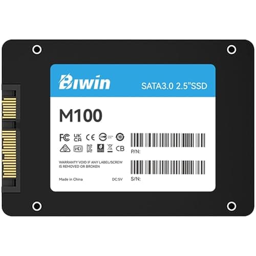 Biwin M100 128GB SSD 2.5" SATA III High Speed 500MB/s Internal SSD Heavy Duty Low Power Consumption Shock Proof PS4 Compatible 3 Years Warranty