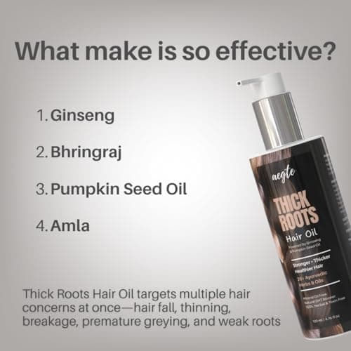 Aegte Thick Roots Hair Oil With 20+ Ayurvedic Herbs | Natural DHT Blocker 100ml 4