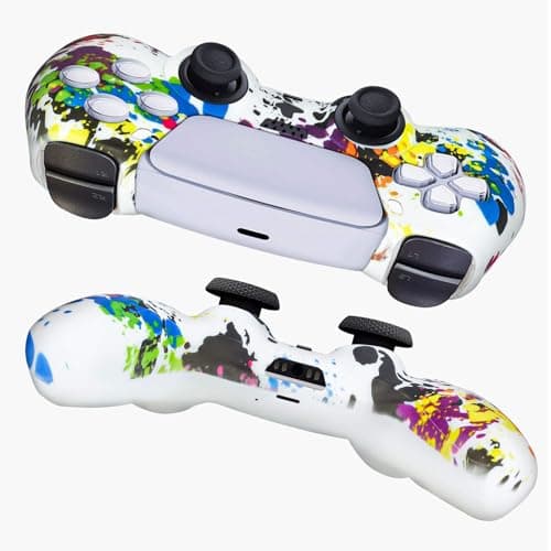 OIVO INDIA Black & Multicolor Controller Silicone Cover Case PS5 Controller Skin Anti Slip Protective Case Sleeve Compatible with Sony PlayStation 5 Controller (Combo of 2) 5