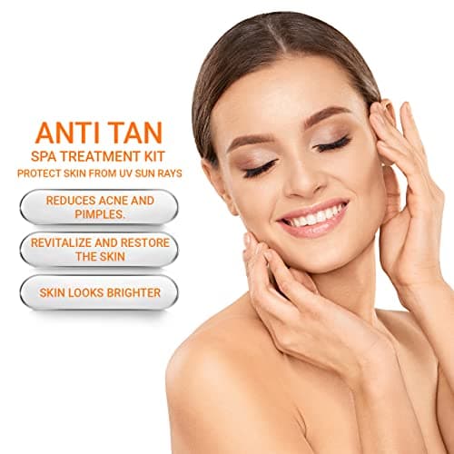 Herbal Tree D-Tan Facial Kit 6-Step Tan Removal & Brightening Treatment | Deep Cleanse + Exfoliate + Massage + Pack + Serum | Vitamin C & Niacinamide | Protection from UVA & UVB | Suitable for All Ski 2