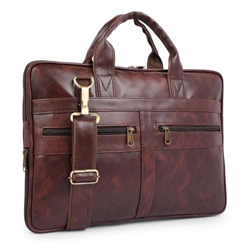 ADISA Laptop Messenger Office Bag Briefcase for Work for Men (LB6054-BRO)