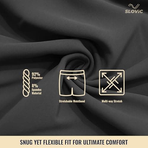 SLOVIC Gym Shorts for Men Workout [Medium] | Running Half Pant for Man | Cotton Shorts for Man with 2 Pockets | Ideal for Gym, Running, Sports & Summer | Gym Accessories for Men Workout | Black 4