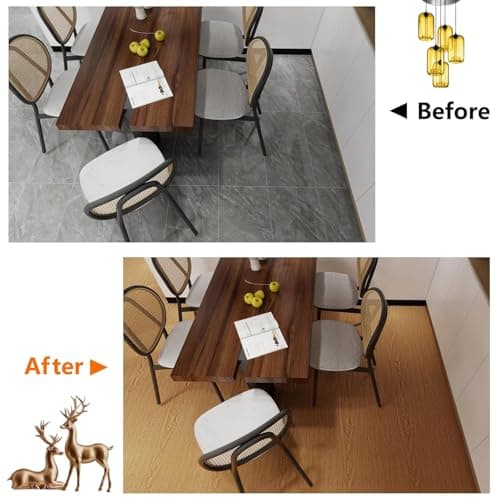 Self-Adhesive Vinyl Flooring & Walls Covering, Waterproof, Removable Oil-Resistant Floor Sticker,Peel Stick Wallpaper for Kitchen Living Room Floor Stickers (Acacia, 60 x 200 cm) 5