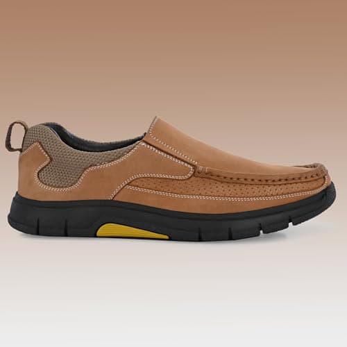 Blue Leather Loafer for Men | Lightweight & Comfortable | Stylish Leather Moccasin Slip-On with Cushioned Insole | Perfect for Casual Outfits & Everyday Comfort 4040-3 5