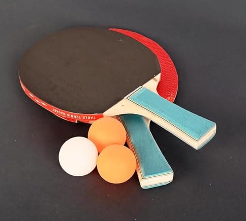 Table Tennis Playset with 2 Ping Pong Rackets & 3 ABS Balls | Beginner TT Bat Set for Practice & Recreation | Lightweight, Durable & Ergonomic Design | Ideal for Home, School & Outdoor Play 5