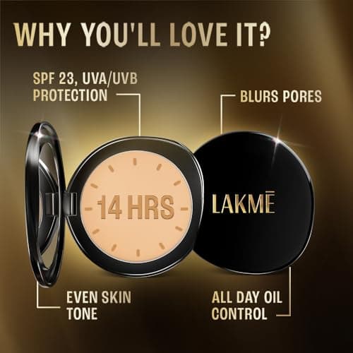 Lakme Ultimate Glam Compact, Skin Lightening Compact Powder, Matte Oil Control for 12 Hrs Face Makeup, with Vitamin B3, (OG Collection) 3