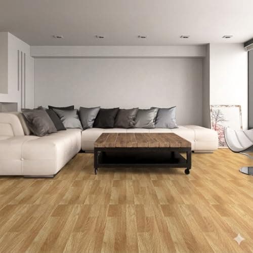 Kayra Decor DIY Peel and Stick Floor Tiles for Kitchen & Living Room | Self Adhesive Waterproof Flooring Sheets | Light Brown Vinyl Tiles 12" x 12" Pack of 11