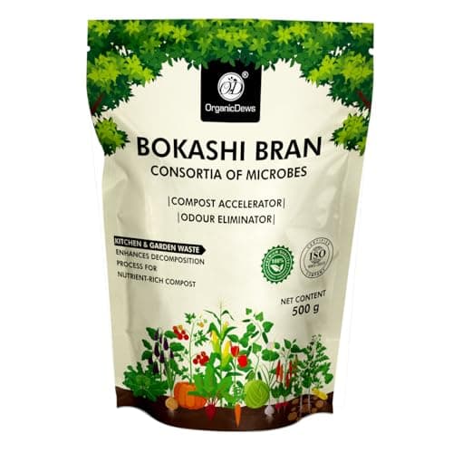 OrganicDews Bokashi Bran (500 g - Pack of 1) – Organic Compost Starter Powder with EM Microbes for Kitchen Waste, Food Waste Composting & Soil Enrichment | Indoor & Outdoor Home Composting Solution