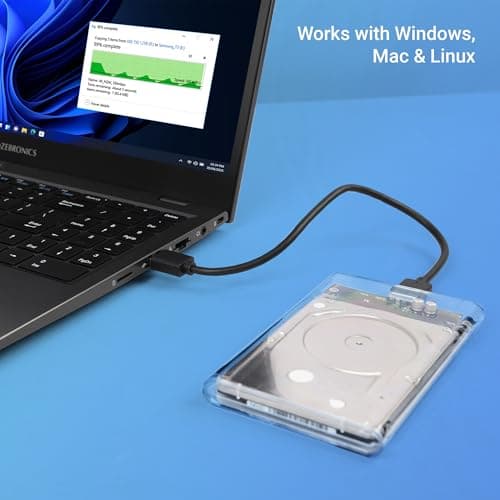 Zebronics 2.5" SSD/HDD Enclosure, Max. 4TB Storage, Upto 5Gbps Transfer Speed, Tool-Free Slide Design, USB to Micro B Connector, Windows, Mac, Linux Support, Transparent Case (CSH101) 6