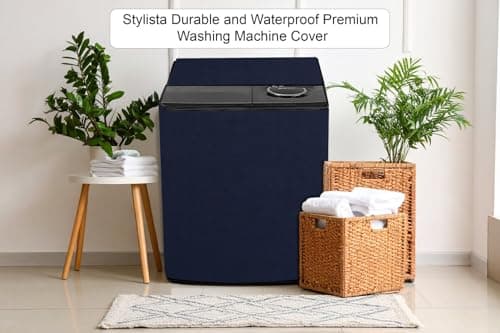 Stylista Polyester Waterproof Washing Machine Cover Compatible for LG 8.5 KG Semi-Automatic Top Loading P8535SPMZ Blue 3
