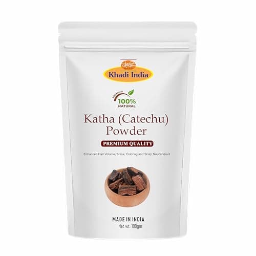 Khadi 100% Pure & Natural Katha Powder for Hair Colour | Fresh Catechu in Zipper Pouch (100gm)