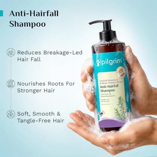 Pilgrim Spanish Rosemary & Biotin Anti Hairfall Shampoo for Reducing Hair Loss & Breakage 400ml | Rosemary shampoo for hair growth | Upto 95% stronger hairs | For all hair types | For Men & Women 3