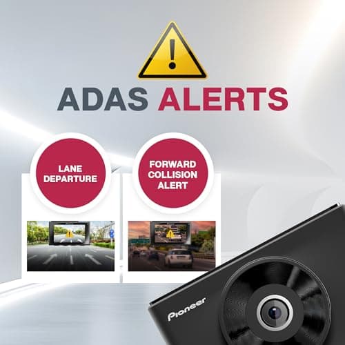 Pioneer Car Dash Camera VREC-H320SC 2MP 1080P |ADAS Warnings| Wide Dynamic Range| 139 Field of View| GPS Logger| G-sensor| Emergency Recording |microSD Card support Upto 512GB |Super Capacitor|(Black) 3