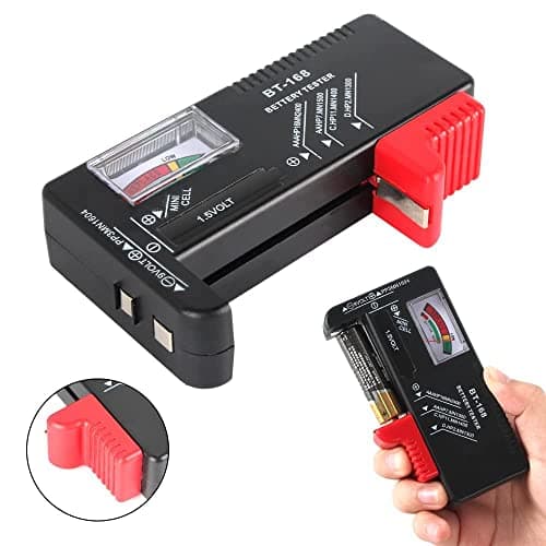 ROBOWAY 2Pcs BT-168 Universal Battery Tester for AA AAA C D 9V & Button Cell | No-Battery Required | Analog Color Meter | Household & Rechargeable Battery Checker (Pack of 2) 4