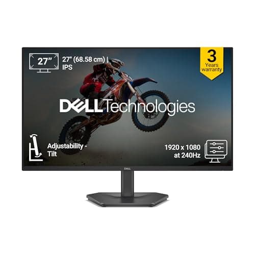Dell SE2726HG 27" (68.58 cm) FHD Gaming Monitor | 240Hz Fast IPS | 0.5ms Response | AMD FreeSync Premium | HDR10 | 99% sRGB | Eye Comfort Certified | HDMI 2.1 & DP 1.4 Ports | Tilt Stand | Black