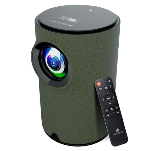 ZEBRONICS PIXAPLAY 22, Smart Projector, 3400 Lumens, 4K Support,160 Inch Screen Size, Supports Bluetooth, HDMI, USB, WiFi, 720p Native, Powerful Speaker, Electronic Focus, APP Support, Miracast