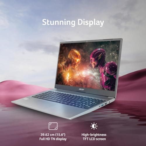 Acer Aspire Lite Intel Core 3-100U Processor, 8GB RAM/256GB SSD, 15.6"/39.62 cm, FHD IPS Display,Win 11 Home, Steel Grey, 1.59Kg, AL15-53, Thin and Light Laptop 4