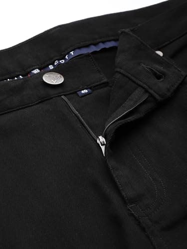 Thomas Scott Men Plus Size Pure Cotton Chinos Trousers(TSB097_Black_42) 5