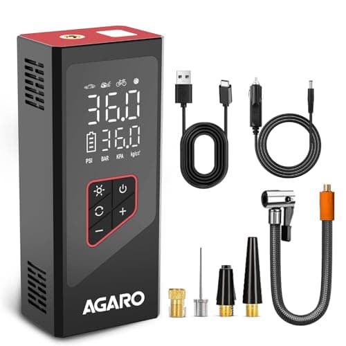 AGARO Regency Cordless Tyre Inflator, Rechargeable, 6000 mAh (3 * 2000) Batteries, Up to 150 PSI Air Pump for Car, Bike, Foot Balls, Inflatables, Portable Air Compressor, Power Bank, Multipurpose Use