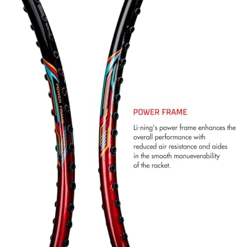 Li-Ning XP-60-IV Aluminum Strung Badminton Racket (2 x Rackets + 2 x Full Covers, Black/Pink) 5
