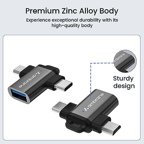 Ambrane 2 in 1 OTG Adapter | Type-C 5