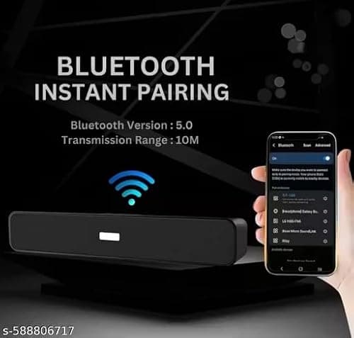 5.1 Wireless M423sp Bluetooth Soundbar for TV, 10W Stereo Sound, 2400mAh Battery, Compact Wireless Home Speaker 2