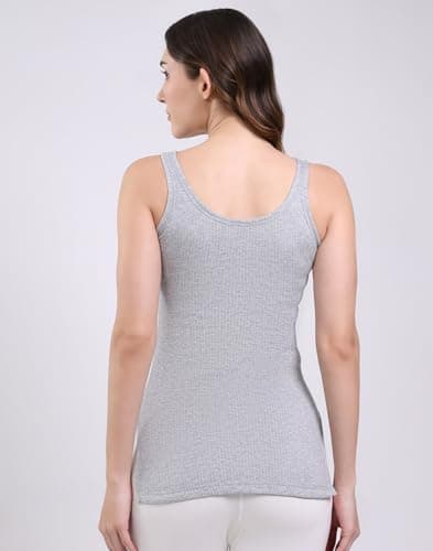 Monte Carlo Women Regular Fit Solid Round Neck Pull On Sleeveless Winter Thermal Vest| WoWomen Thermal Vest for Winter | Warm Inner Wear Top for Ladies |Comfortable Body Warmer for Women's Grey 34P1 4
