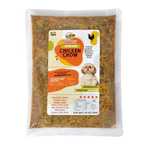 PetChef's Wet Dog Food|Grain-Free Chicken Chow & Brown Rice|Delicious wet Gravy|Natural and Grain-Free, No Artificial Flavours, Added Vitamins and Proteins|Dog Food for Adult and Puppy|Pack of 5x300gm