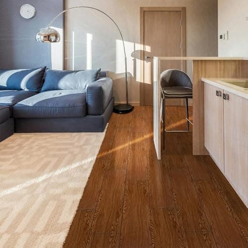 Kayra Decor PVC Flooring Sheets for Floor – Durable Peel & Stick Wooden Design PVC Floor Planks, DIY Carpet Tiles for Flooring – 36 Planks, 54 Square feet (Light Brown)