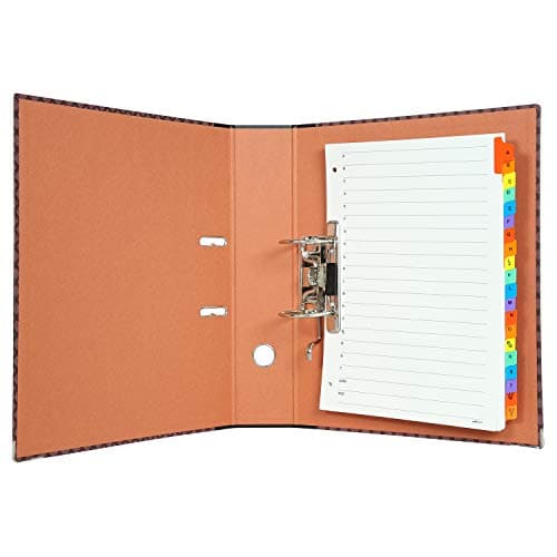 Mahavir Superial – 2D Lever Arch File – Foolscap Size (216mm x 343mm) (8.5inch x 13.5inch) – 70mm (2.75 inch) Clip – Thermosensitive Paper Cover and Rado Lock– Pack of 2 – (Grey + Maroon) 4