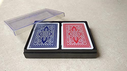 The Ace Card Company Premium Plastic Playing Cards with Case (2 Decks) - Made in India, Bridge Size, Waterproof - Multicolor, Pack of 2 4