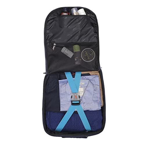 Protecta Proposed Merger Convertible Backpack Office Bag – with external laptop compartment and space for clothes and accessories for work or leisure trips - Navy Blue & Grey 5