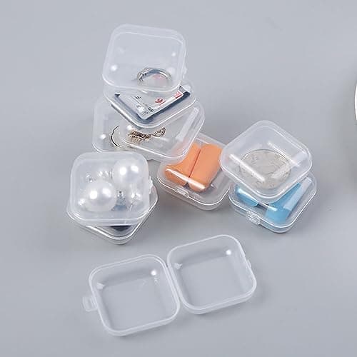 wolpin Jewellery Box Organiser (Pack of 20 Pcs) | Transparent Plastic Storage Case for Rings Earrings Necklace Small Accessories | Multipurpose Home Organizer Travel Friendly Mini Box for Daily Use 6