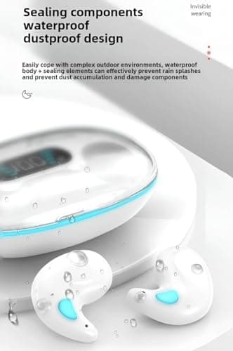 VEHOP S55 OWS Bluetooth Open Ear Wireless Sleeping Earbuds, BT5.4 Headphones, Button Control & Type-C Fast Charging, ENC Call Noise Reduction, Ideal for Sleeping, Meditation and Entertainment. (BEIGE) 5