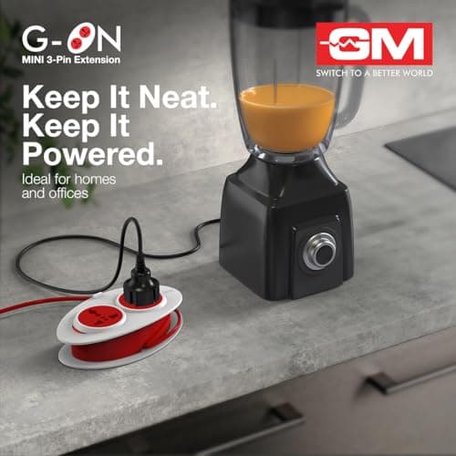 GM 3207 G-On Extension Board with 3 International Sockets | 1.5M Extension Cord | Dual-Tone Design | Child Safety Shutters | Compact & Travel-Friendly | 240V Power for Laptops, Phones & More 2