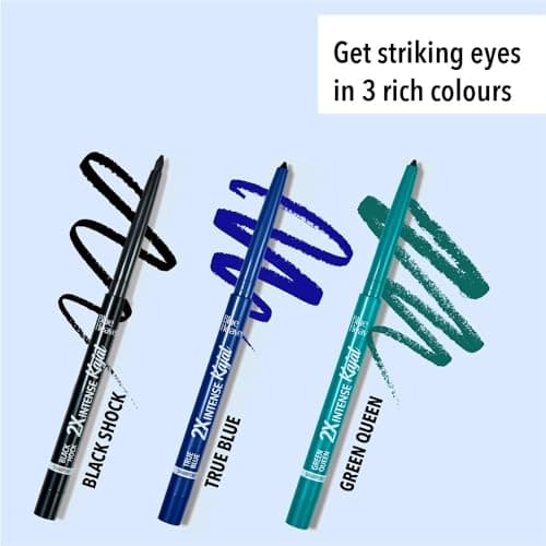 Blue Heaven 2x Intense Kajal Pencil - True Blue, Matte Finish, Waterproof and Smudge Proof Kajal, 0.30gm 5