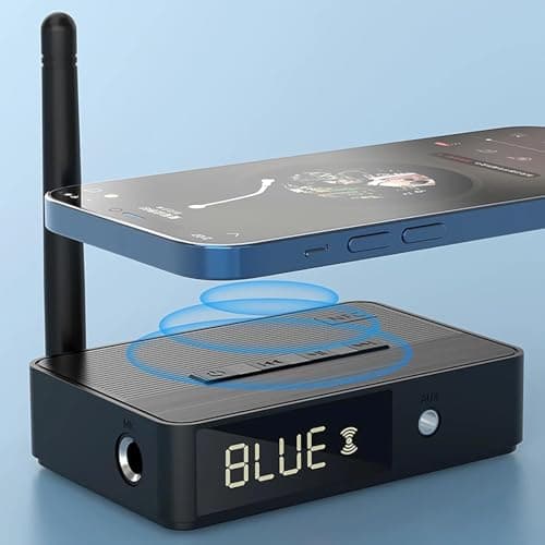 MICROWARE Bluetooth 5.3 Receiver for Home Stereo Systems, Bluetooth to RCA Adapter for Speakers & Streaming Devices, RF Remote Control, NFC/Optical/Coaxial/RCA/AUX/TF Card/Udisk 4