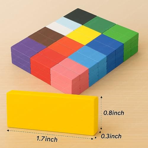 Toy Imagine 120 Pcs Colorful Wooden Building Blocks for Kids – Educational Board Game Domino Set for Boys & Girls – Indoor Fun Games & Party Activities – Toys for Ages 3 to 12 Years (12 Colors) 4