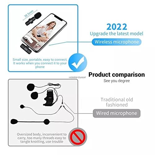 Careflection K8 Wireless Collar Mic for Type-C Android Cell Phone,Tablets & iPhone Supported Lavalier Microphone, Noise Reduction Lapel Mike -shoots,Youtubers, Video Recording,Facebook,Live Stream (1) 3