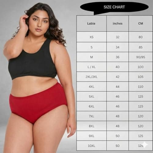Foxique Women's Full Coverage Plus Size Panties, Breathable Cotton Stretch Jumbo Underwear - Pack of 6 (in, Alpha, 4XL, Plus) Multicolour 3