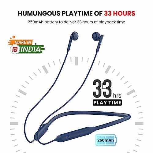 Portronics Harmonics Z5 Wireless Bluetooth Stereo Headset with 33Hrs Playtime, Double EQ Mode, 14.2 mm Dynamic Drivers, Click Action Buttons(Blue) 2