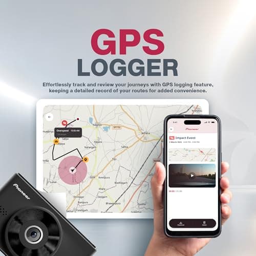 Pioneer Car Dash Camera VREC-H320SC 2MP 1080P |ADAS Warnings| Wide Dynamic Range| 139 Field of View| GPS Logger| G-sensor| Emergency Recording |microSD Card support Upto 512GB |Super Capacitor|(Black) 5