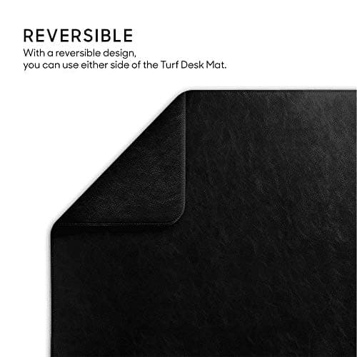 DailyObjects Large Premium Vegan Leather Desk Mat |Anti-Skid|Anti-Slip|85*45cm|Reversible Desk spread Turf Desk/Laptop Mat for Work from Home/Office/Gaming-Extended mouse pad & keyboard desk pad-Black 5