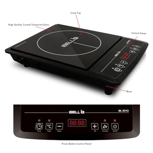 IBELL 30YO 2000W Induction Cooktop with Auto Shut Off & Overheat Protection, 2-Year Warranty (Black) 5