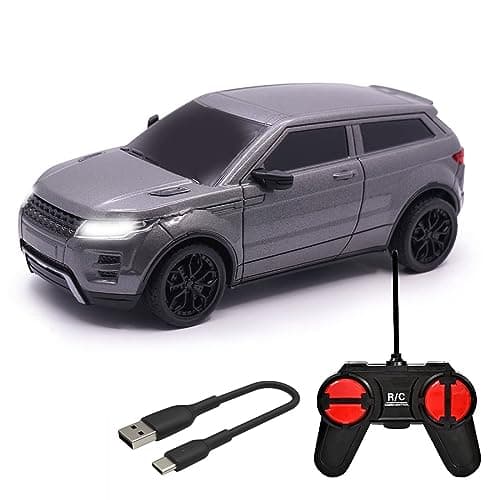 Wembley High Speed Mini 1:24 Scale USB Rechargeable Remote Control Car Ideal for Kids (Grey & Black)